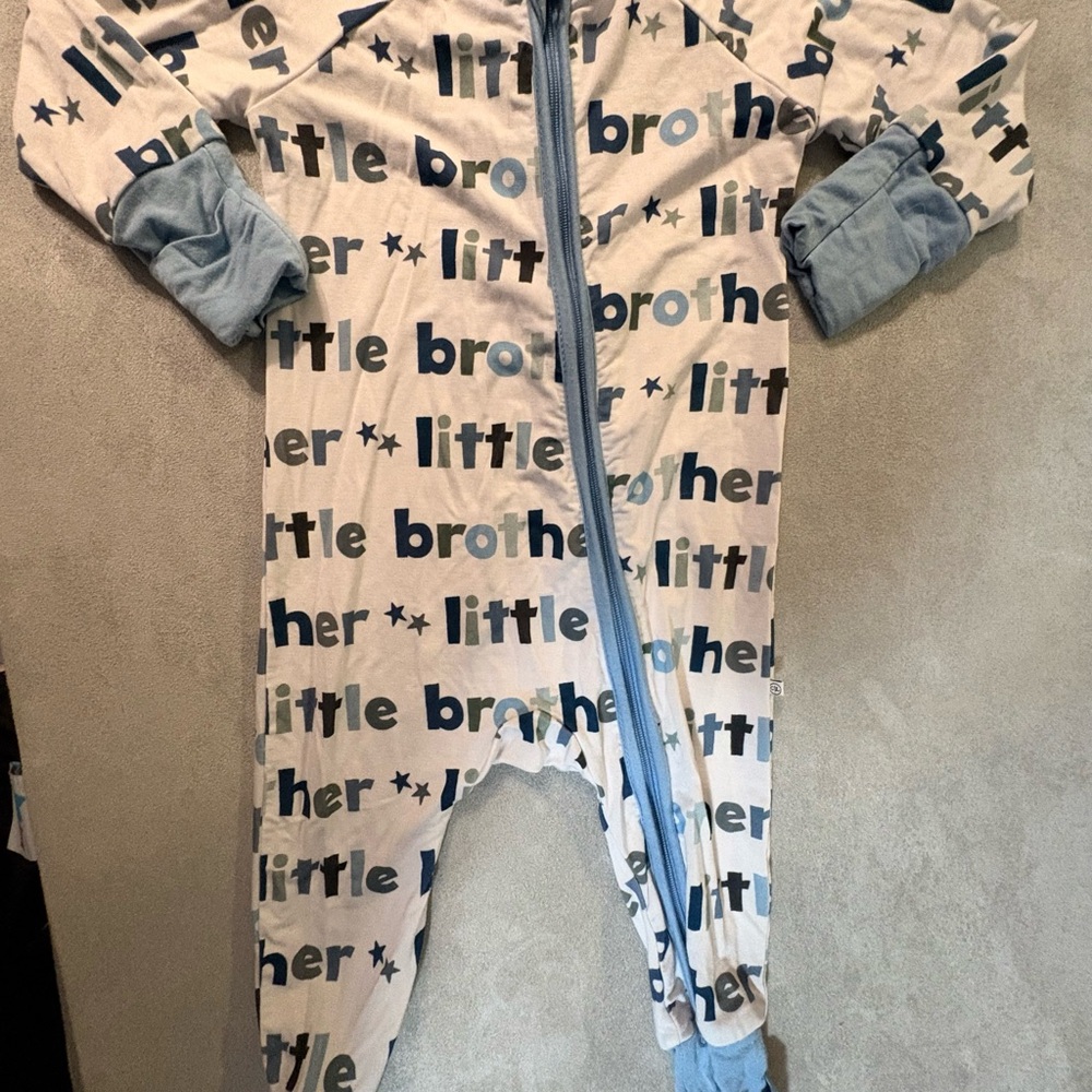 Bamboo mint condition Little Brother Blue and White Kids One Piece